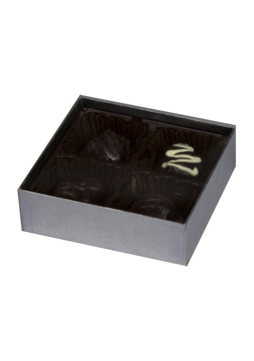 Vinyl Lid Truffle Box - Silver 4