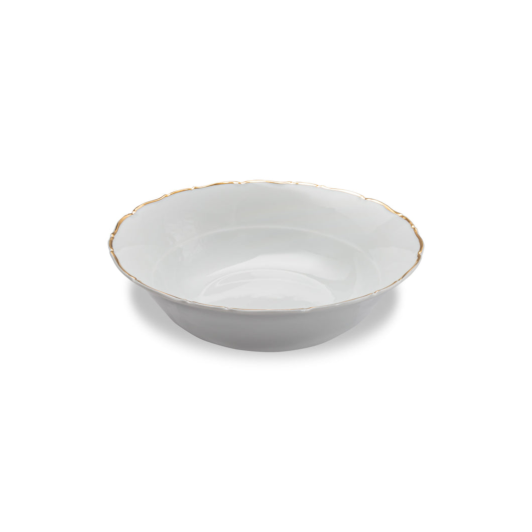 VL-5390-SVBG Ophelia Gold, White, 9'' Serving Bowl