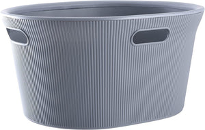 35 L Ribbed Laundry Basket, Grey