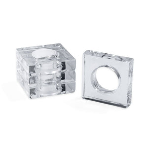 Set of 4 Acrylic Napkin Rings - Crystal