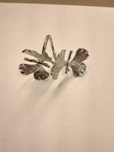 Double Butterfly Silver Napkin Ring