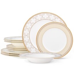 Noritake Trefolio Gold Dinnerware Service For 4