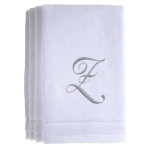 Z - Cotton velour monogram towel - White