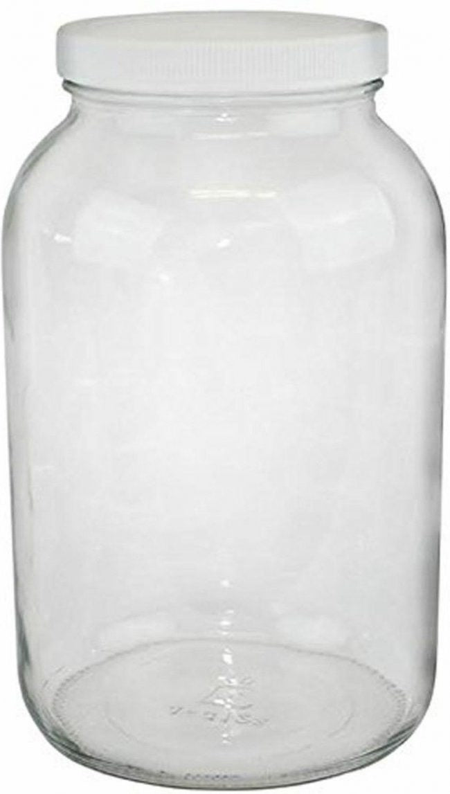 JAR-ROUND-GLASSw/PLASTIC LID-128 oz