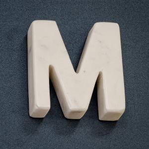 70067 White Marble Letter M