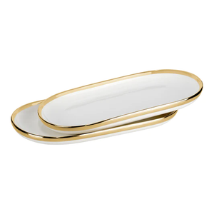 J-OPWG PORCELAIN PLATES - WHT - GOLD