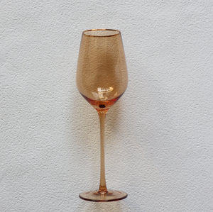 VD-P13-AM Platinum, Amber with  Gold Rim, Wine Glass, 13.5 oz