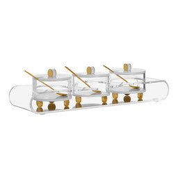 J-TDT-3-GD Lucite Dips Tray with Lids