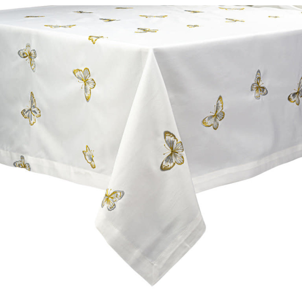 DRG-70x108 SPILL-PROOF METALIIC BUTTERFLY/DRAGONFLY TABLECLOTH