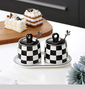 Bromei Checkered Coffee + Sugar Set