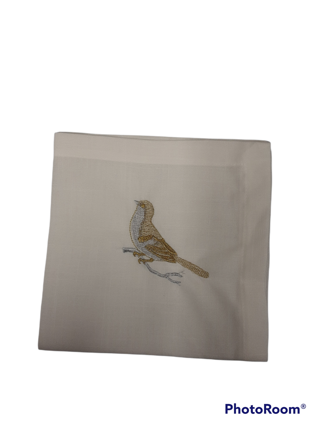 NAP-BRD SPILL-PROOF METALIIC BIRD BRANCH NAPKIN 20X20