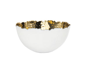 33561 6.5" WHITE/GOLD FRUIT BOWL