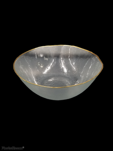 CB2559 Clear Salad Bowl with Gold Rim - 11"D