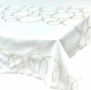 GRID-70X160 SPILL-PROOF METALIC CIRCLE TABLECLOTH