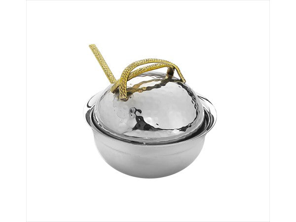 JHDP25 Honey Dish with Spoon and Cover with Gold Handles- Goldtone Collection