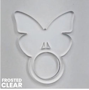 Set of 4 Frosted Clear Butterfly Napkin Ring