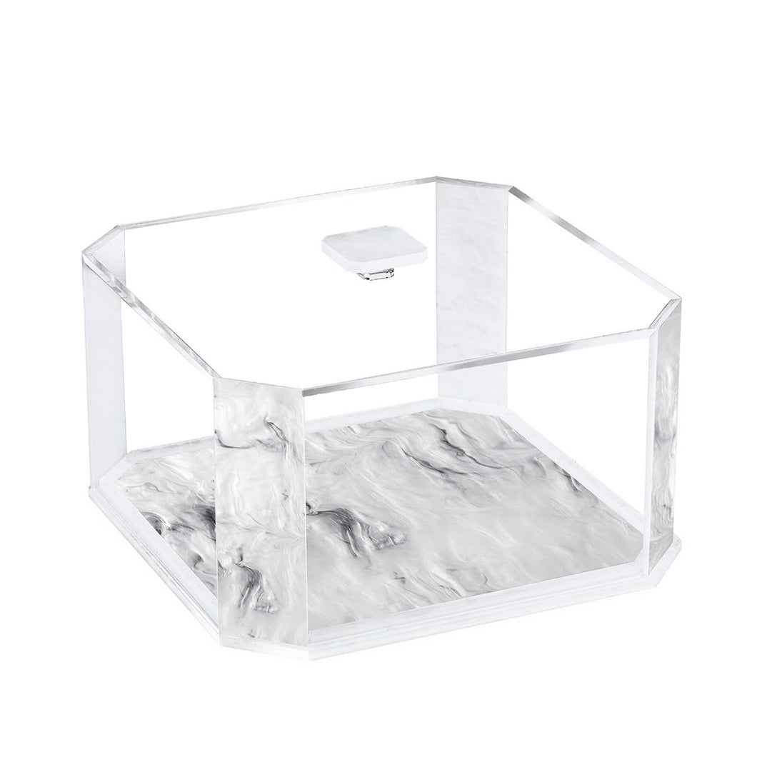 CL05 Cake Dish Square (Bundt Cake) Grey Marble