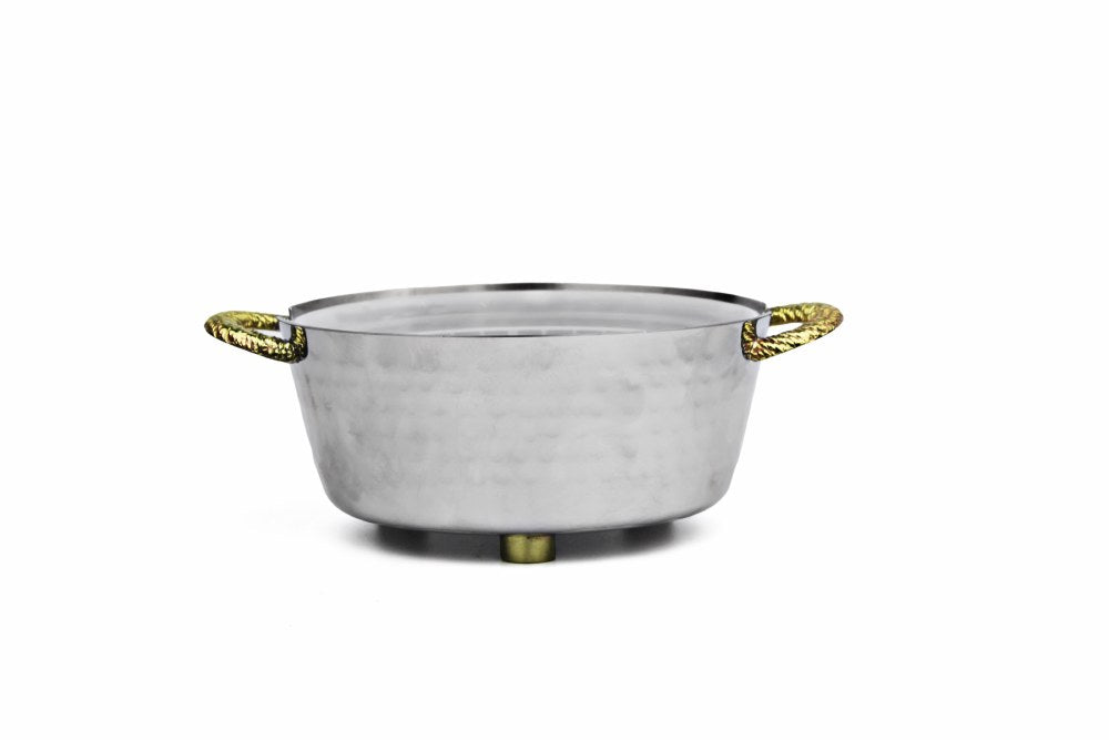 Small Nickel Dip Container Bowls with Gold Handles- Goldtone Collection- 6