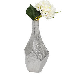 GV2121 Silver Dimensional Centerpiece Vase Raw Finish